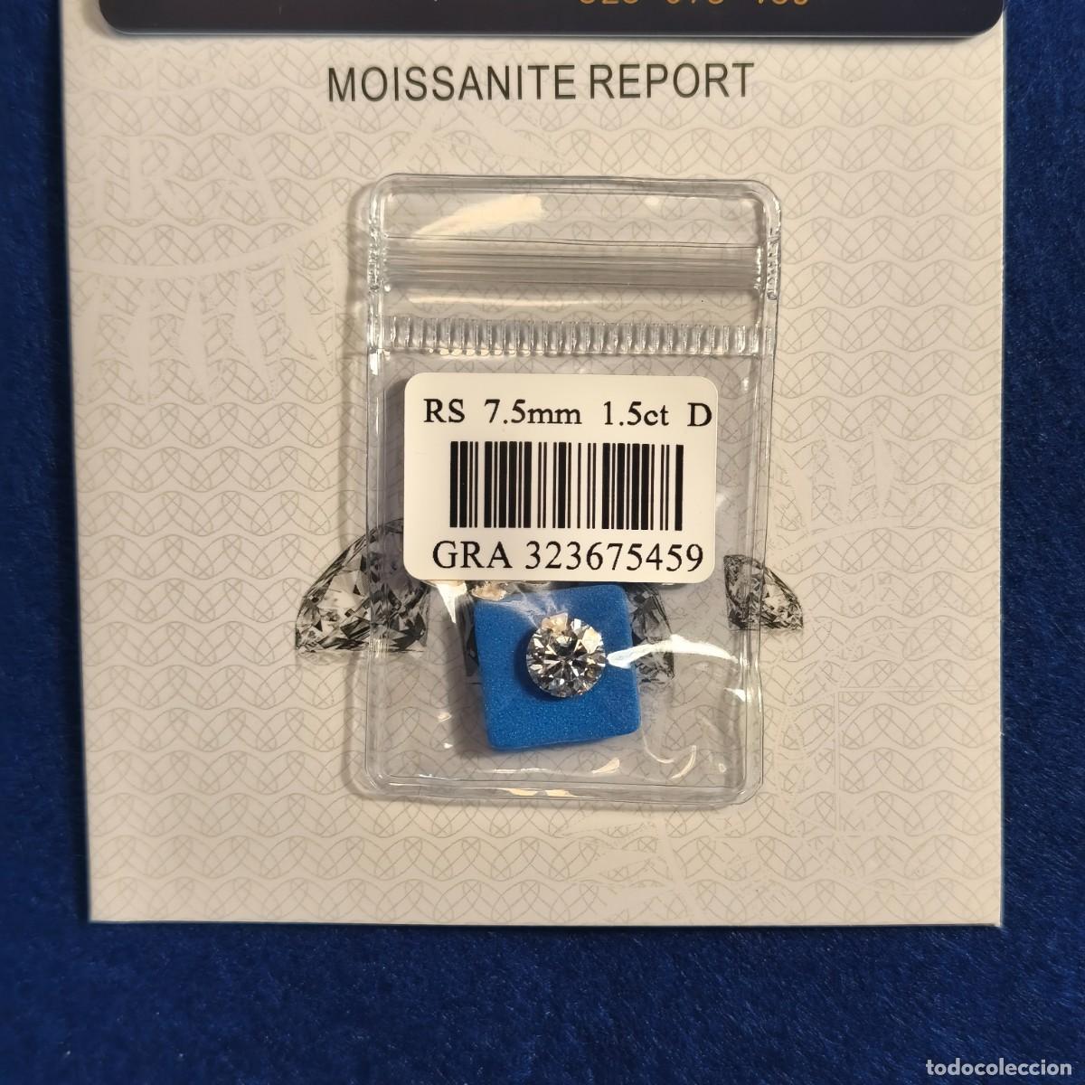 Collezionismo di gemme: DIAMANTE MOISSANITE TALLA BRILLANTE PESO 1,50 CT VVS1 COLOR D. MED. 7,5 MM. CERTIFICADO