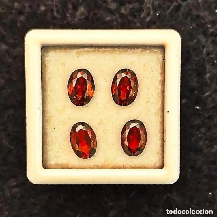 Coleccionismo de gemas: 4 GRANATES SINTETICOS TALLA OVAL. MED. 7 X 5 MM. PESO 4,15 CTS