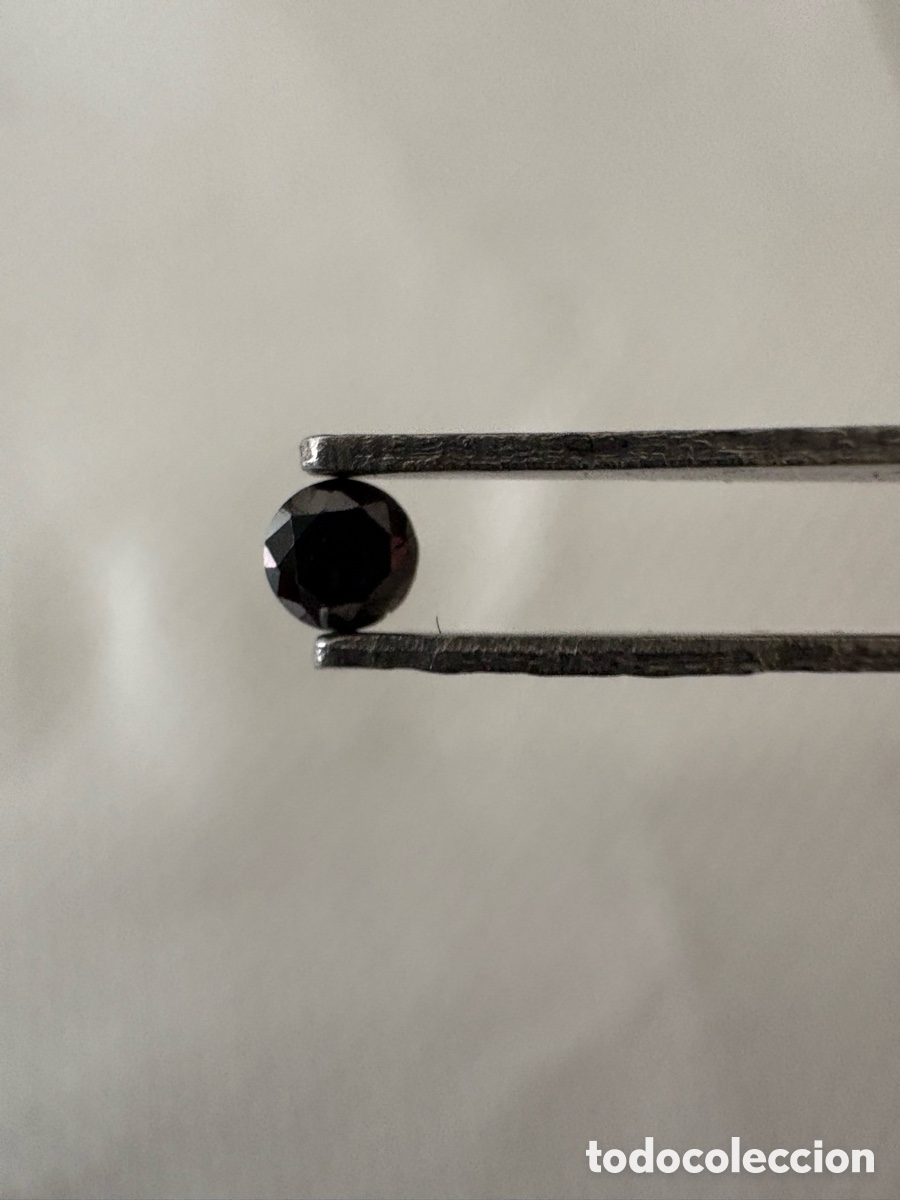 Coleccionismo de gemas: Pareja Diamantes Negros Naturales Brillante (0,13 Ct Totales) - Analizados Gem&oacute;loga