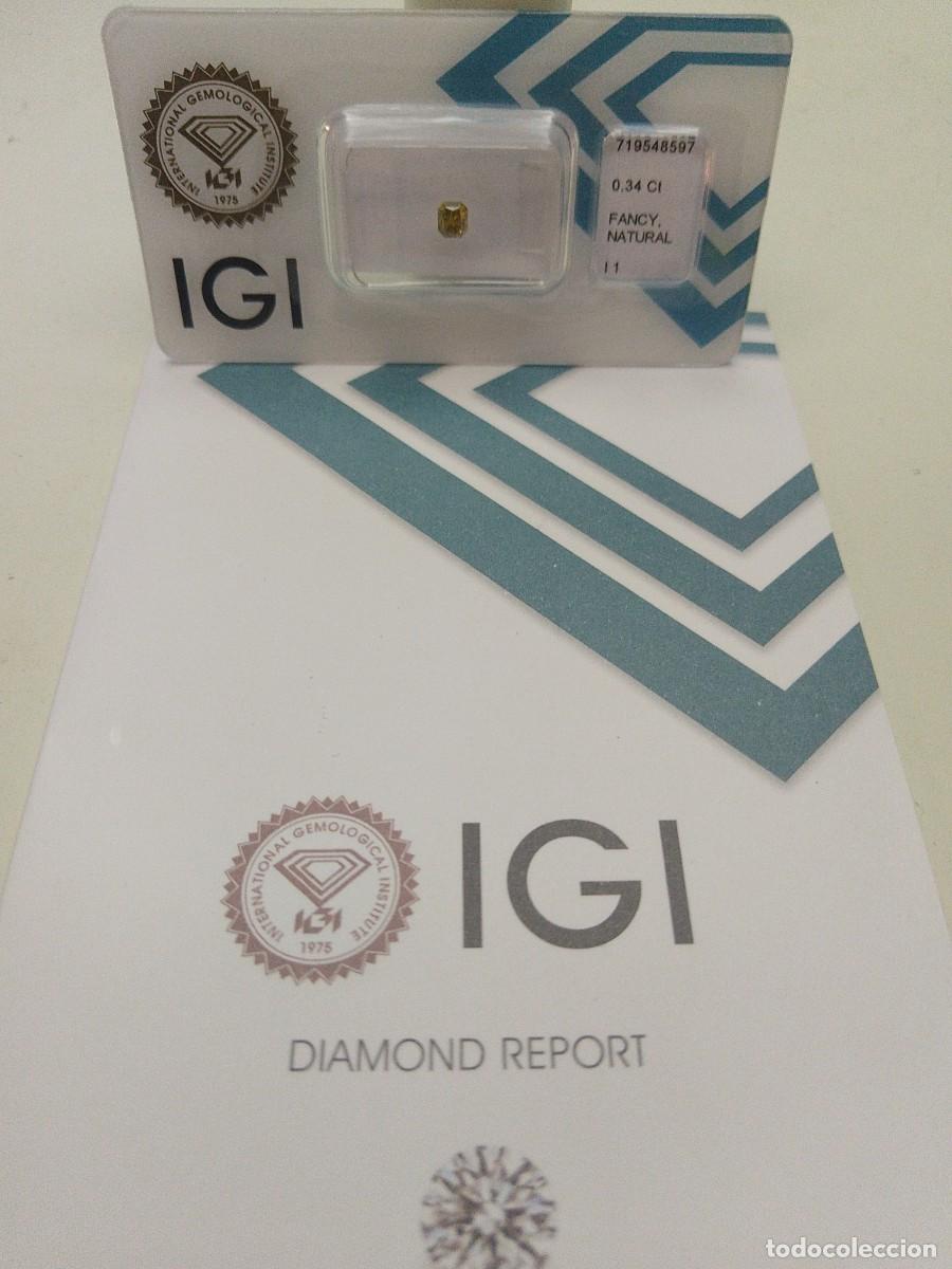 Coleccionismo de gemas: Diamante natural fancy intense 0,34CT
