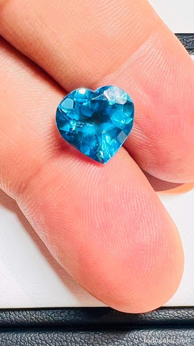 Coleccionismo de gemas: Topacio Azul Natural Swiss Blue &ndash; 7,27 ct - CON CERTIFICADO GEMOLOGICO