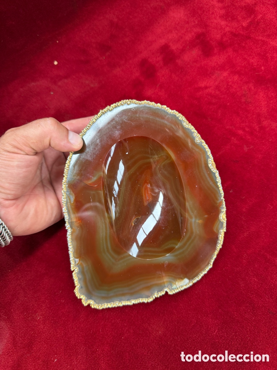 Coleccionismo de gemas: Precioso cuenco de agata,piedra natural,a&ntilde;os 70!