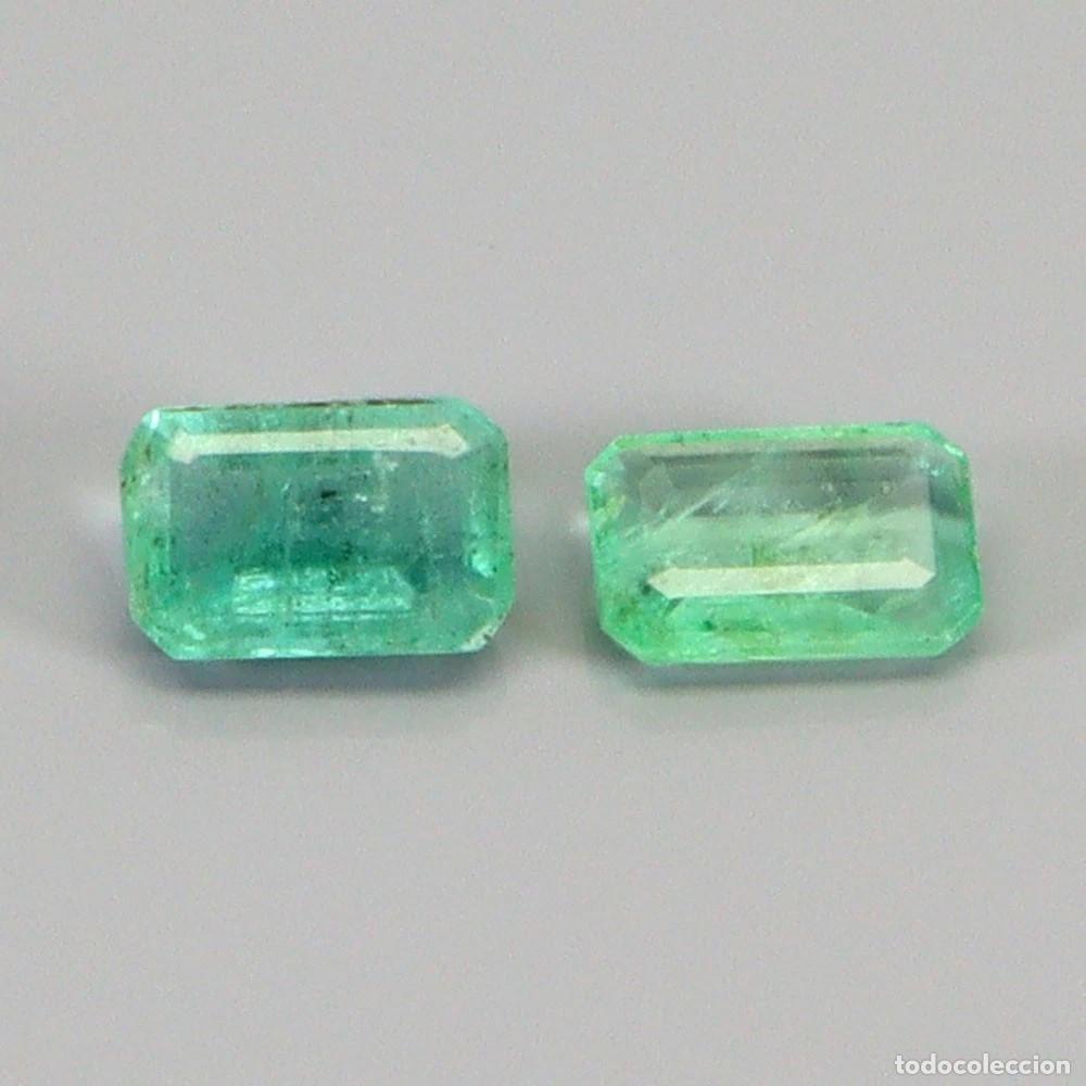 Coleccionismo de gemas: ESMERALDAS Naturales 6,0 x 4,0 mm. lote de 2