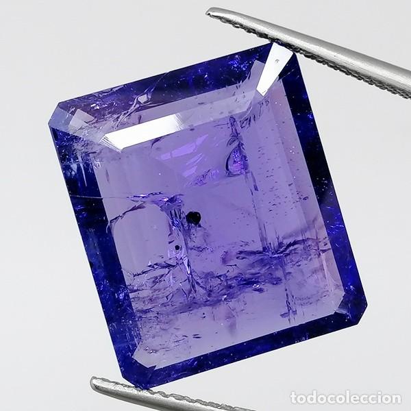 Coleccionismo de gemas: Tanzanita Natural 19.92 ct &middot; Rectangular Esmeralda &middot; Certificado IGE Madrid &middot; Ideal para Joyer&iacute;a y C