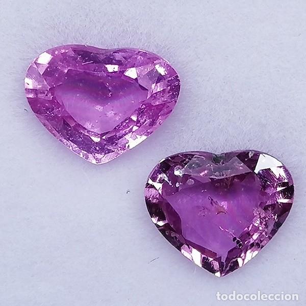 Coleccionismo de gemas: 2 Zafiros Rosas Naturales &middot; Peso Total 1.79 ct &middot; Certificado IGE &middot; Talla Coraz&oacute;n &middot; Colecci&oacute;n/Joyer&iacute;a