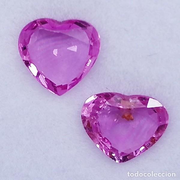 Coleccionismo de gemas: 2 Zafiros Rosas Naturales &middot; Peso Total 1.53 ct &middot; Certificado IGE &middot; Talla Coraz&oacute;n &middot; Colecci&oacute;n/Joyer&iacute;a