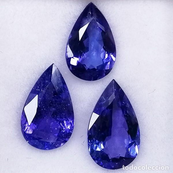 Coleccionismo de gemas: 3 Tanzanitas Naturales &middot; Peso Total 5.00 ct &middot; Certificado IGE &middot; Talla Pera &middot; Colecci&oacute;n / Joyer&iacute;a
