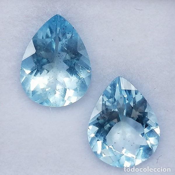 Coleccionismo de gemas: 2 Aguamarinas Naturales &middot; Peso Total 3.77 ct &middot; Certificado IGE &middot; Talla Pera &middot; Colecci&oacute;n / Joyer&iacute;a