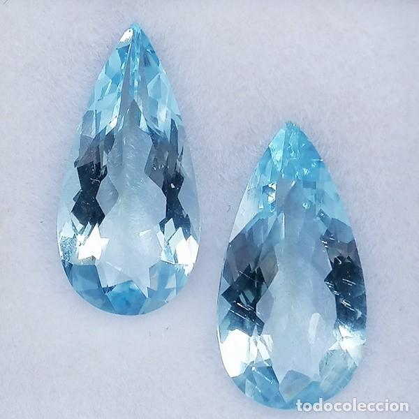 Coleccionismo de gemas: 2 Aguamarinas Naturales &middot; Peso Total 4.07 ct &middot; Certificado IGE &middot; Talla Pera &middot; Colecci&oacute;n / Joyer&iacute;a
