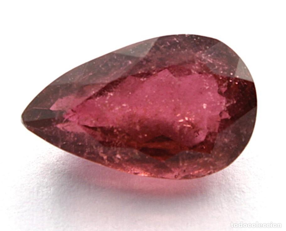 Coleccionismo de gemas: NATURAL TOURMALINE 3.43 CT &ndash; VIOLET PINK &ndash; PEAR CUT &ndash; IGE CERTIFIED