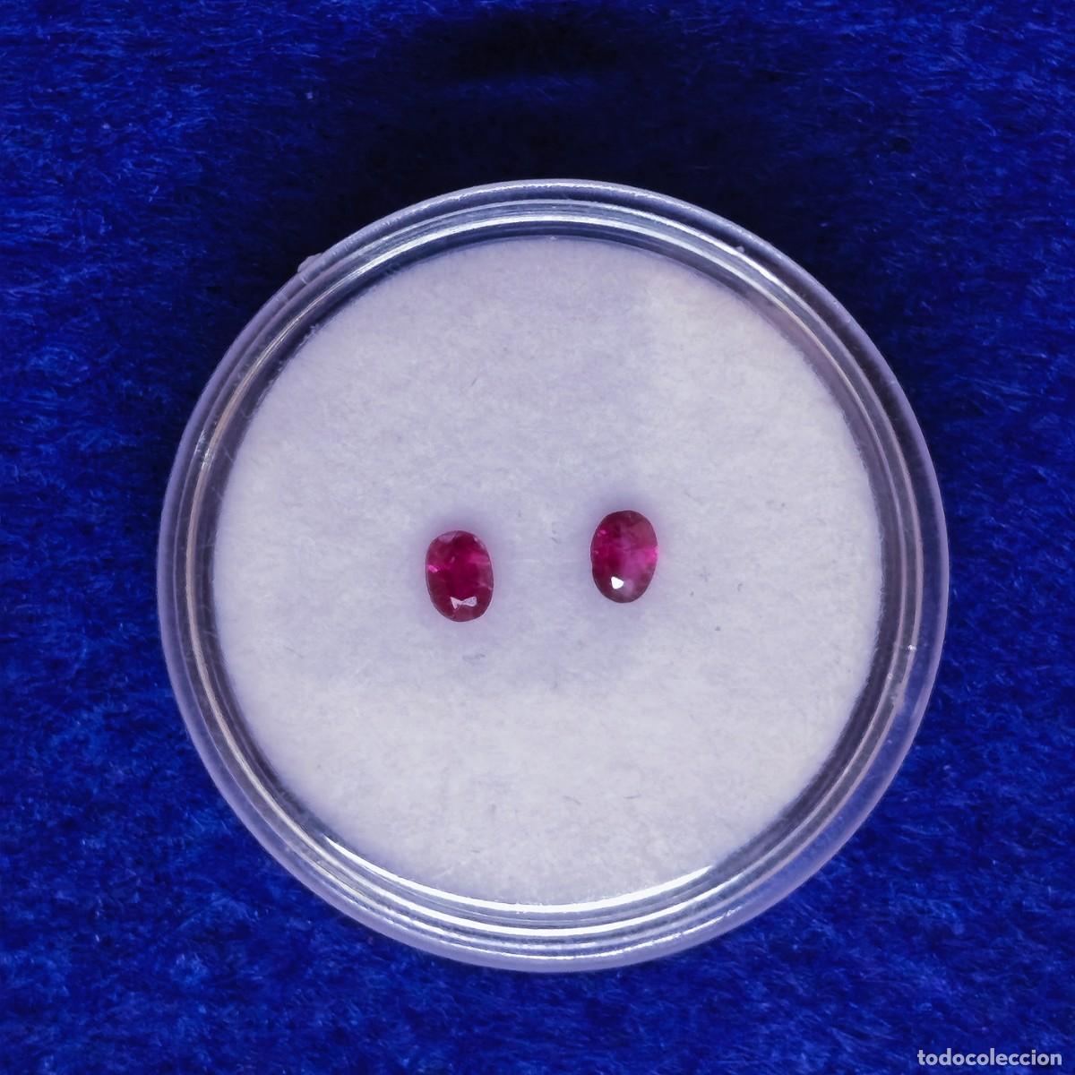 Gem collecting: PAREJA RUBI NATURAL EN TALLA OVAL MED. 3,5 X 2,5 MM. PESO 0,37 CTS