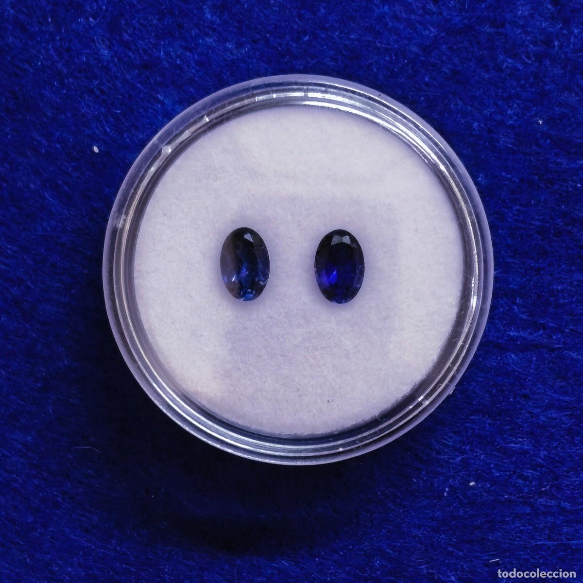Collectionnisme de gemmes: PAREJA DE ZAFIROS NATURALES ?? EN TALLA OVAL MED. 6 X 4 MM.PESO 1,14 CTS