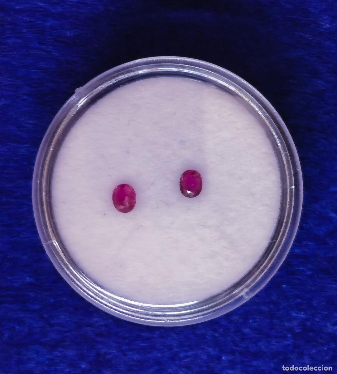 Gem collecting: PAREJA RUBI NATURAL EN TALLA OVAL MED. 3,5 X 2,5 MM.PESO 0,24 CTS