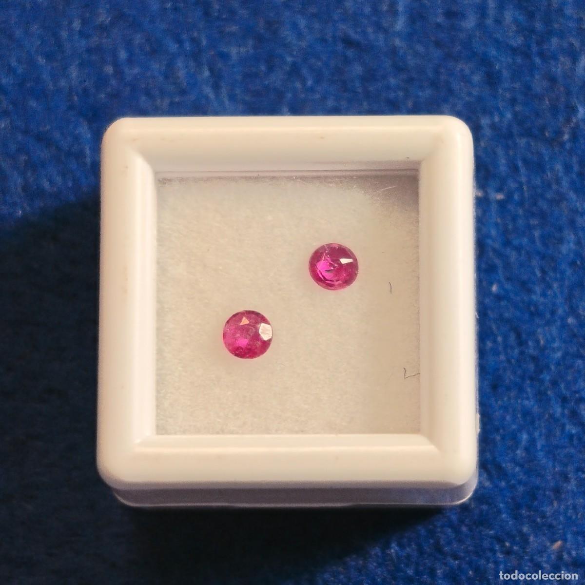 Collezionismo di gemme: PAREJA DE RUBIS TALLA BRILLANTE. MED. 2,40 MM. PESO 0,20 CTS