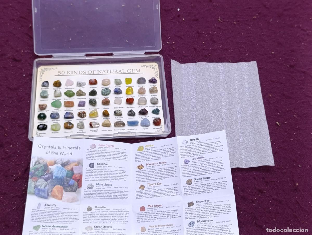 Collezionismo di gemme: Colecci&oacute;n de 50 peque&ntilde;as Gemas del mundo, pulidas y clasificadas, en estuche, Akinenerston
