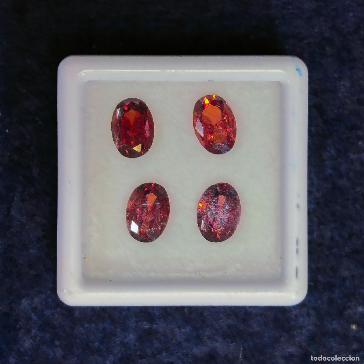 Coleccionismo de gemas: 4 GRANATES SINTETICOS TALLA OVAL. MED. 7 X 5 MM. PESO 4,15 CTS