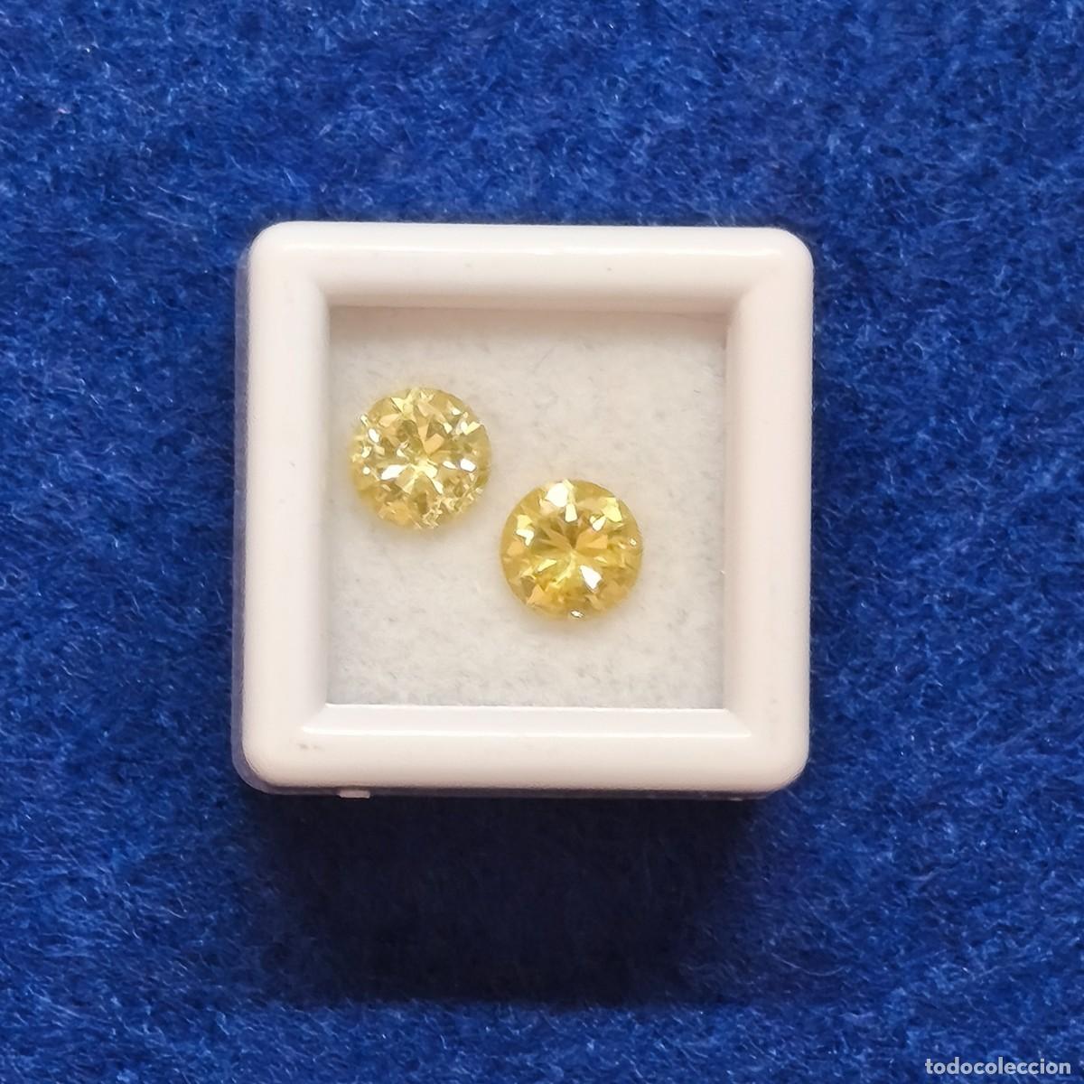 Sammlung von Edelsteinen: PAREJA CIRCONITAS AMARILLAS TALLA BRILLANTE. MED. 5 MM. PESO 0,71 CTS.