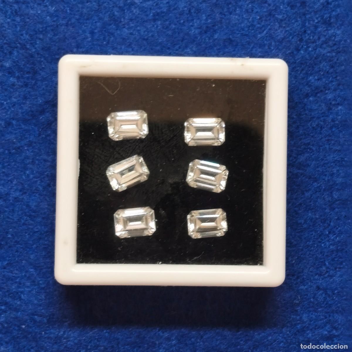 Colecionismo de pedras preciosas: 6 CIRCONITA TALLA ESMERALDA. MED. 7 X 5 MM. PESO 10,59 CTS.