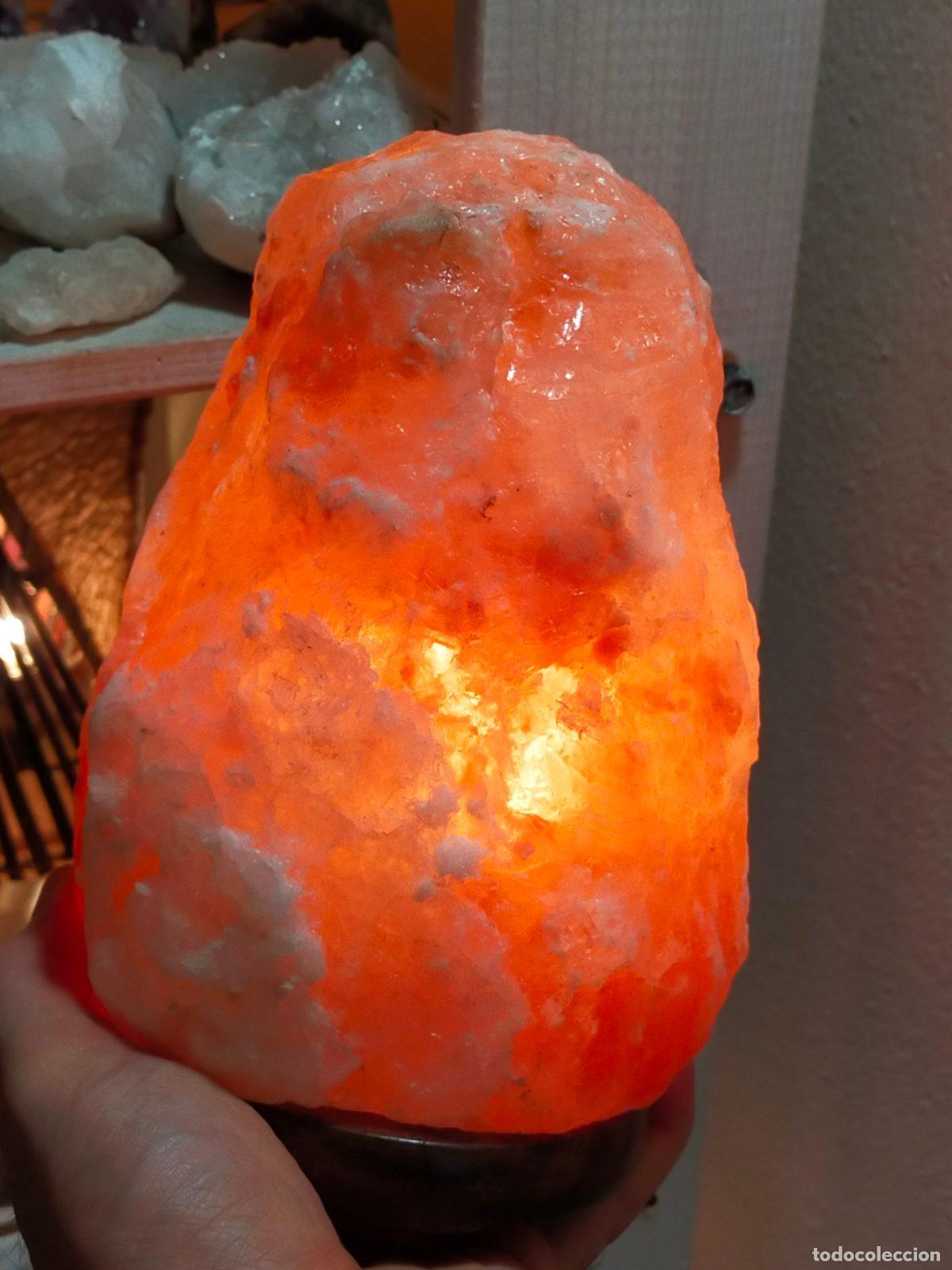 Coleccionismo de gemas: Lampada in Sale Rosa dell'Himalaya Naturale - Stile Rustico per Camera da Letto