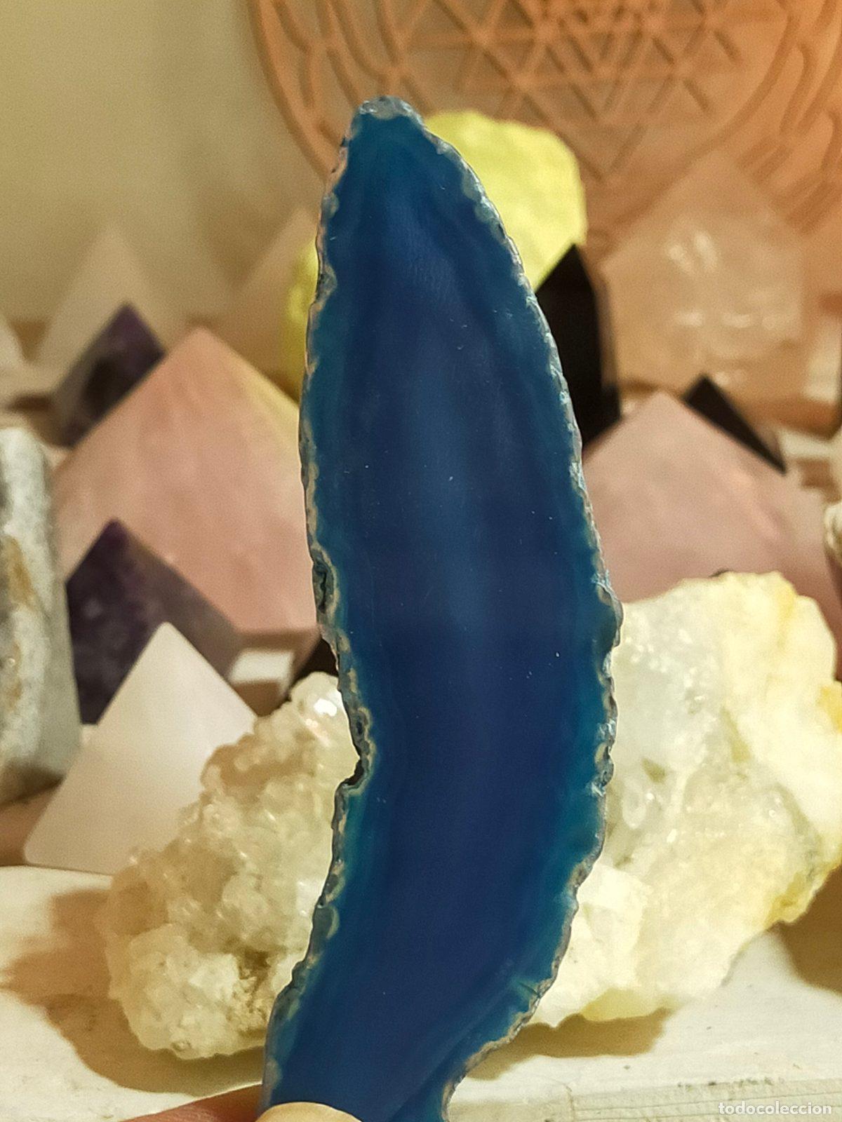 Coleccionismo de gemas: Punta di Agata Blu Naturale - Cristallo da Meditazione e Benessere Olistico (11.5 cm)