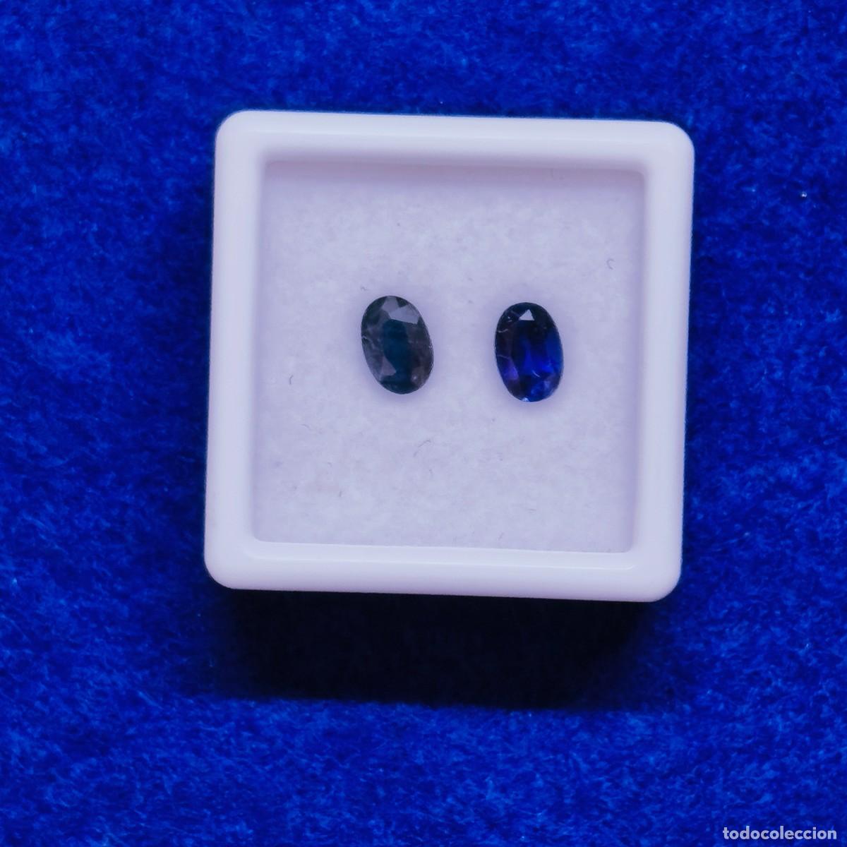 Collezionismo di gemme: PAREJA DE ZAFIROS AZULES NATURALES?? OVAL. MED. 6 X 4 MM. PESO 1,20 CTS