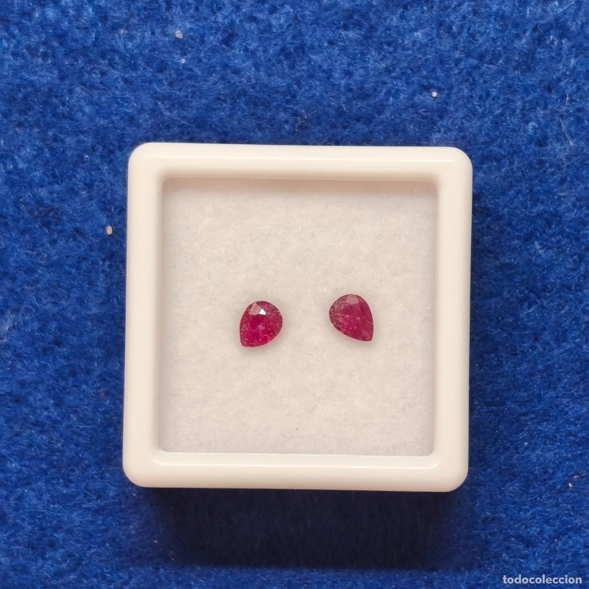 Colecionismo de pedras preciosas: PAREJA RUBIS TALLA PERA. MED. 4,5 X 3,5 MM. PESO 0,47 CTS. SIN TRATAMIENTO