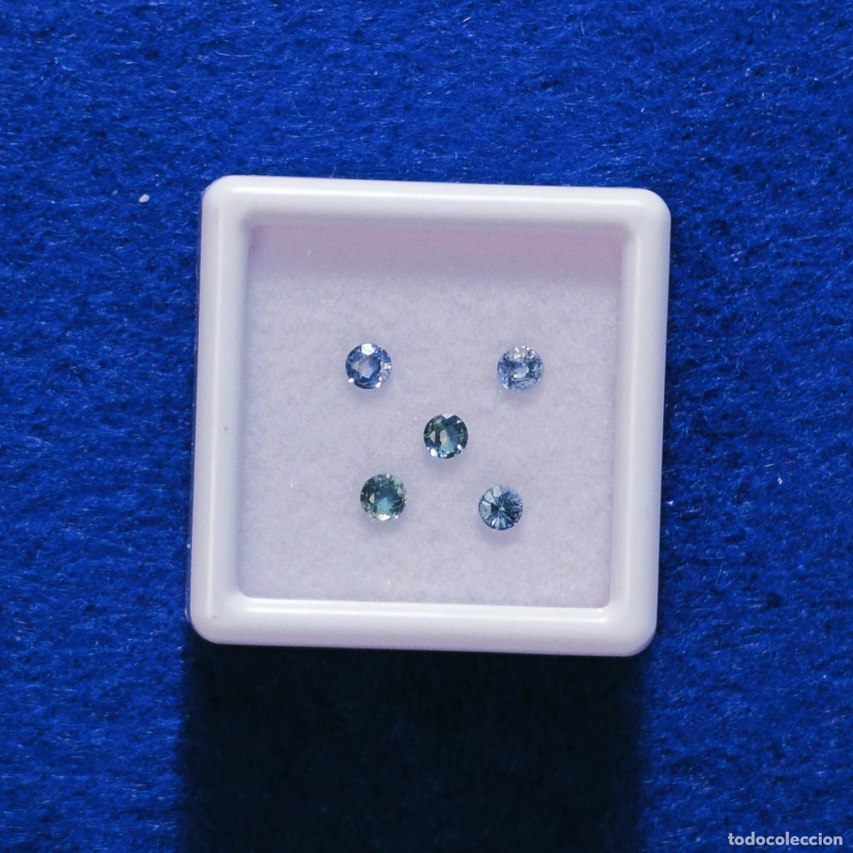 Collectionnisme de gemmes: 5 ZAFIROS CEYLAN TALLA BRILLANTE MED. 2,70 MM. PESO. 0,61 CTS. SIN TRATAMIENTO