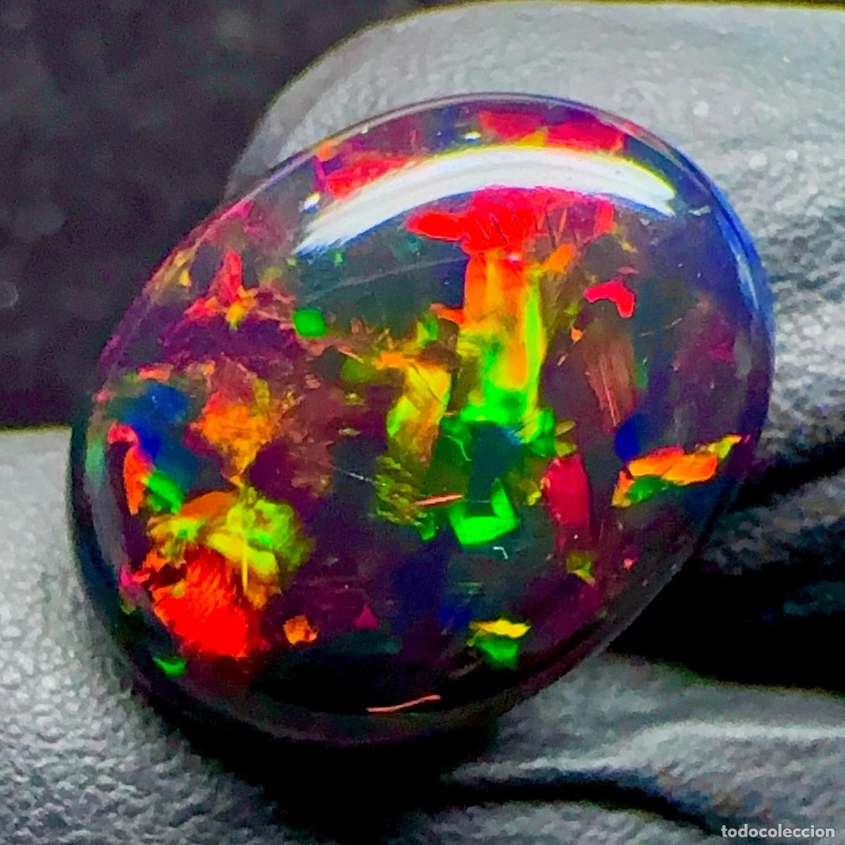 Gem collecting: Opalo de Welo Negro Et&iacute;ope Natural 9.10 CT, Juego de Colores