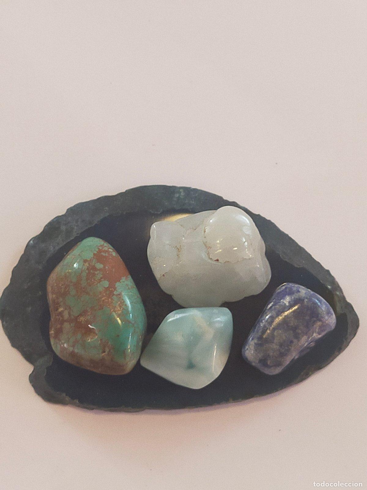 Coleccionismo de gemas: Set Cristalli Naturali Olistici - Agata, Turchese, Larimar, Lapislazzuli e Acquamarina per...