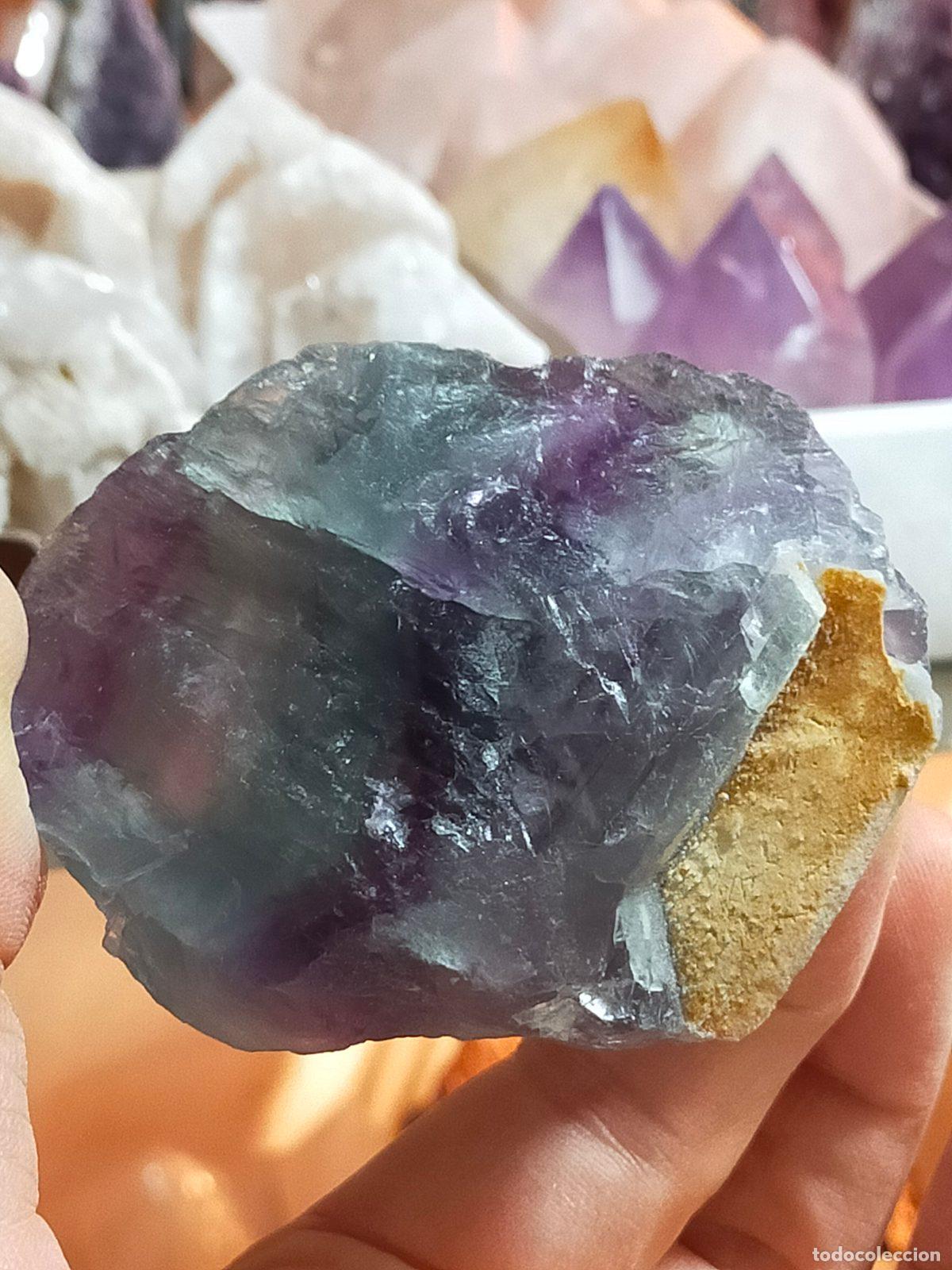 Coleccionismo de gemas: Cristallo di Fluorite Naturale - Pietra Olistica Multicolore per Cristalloterapia e Arredo