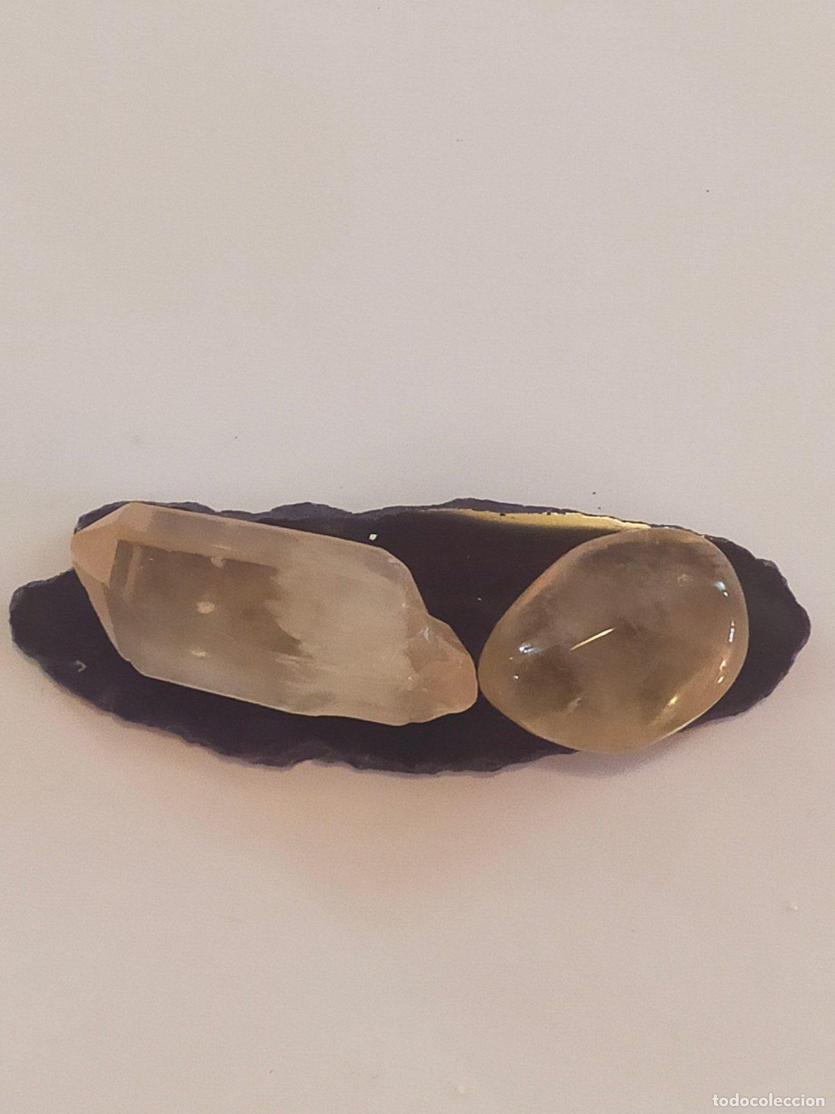 Coleccionismo de gemas: Set Cristalli Quarzo Citrino e Agata Viola - Minerale Naturale per Meditazione e Cristalloterapia