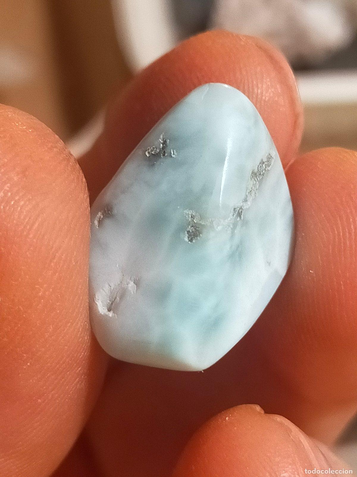 Coleccionismo de gemas: Pietra di Larimar Burattato Naturale della Repubblica Dominicana - Cristallo di Cristalloterapia