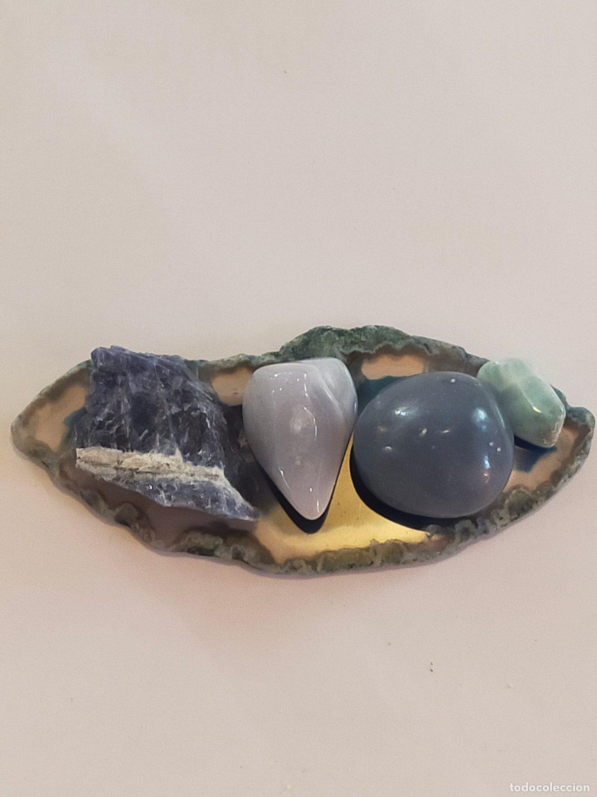 Coleccionismo de gemas: Set Cristalli Naturali Olistici in Agata, Sodalite, Calcedonio e Larimar