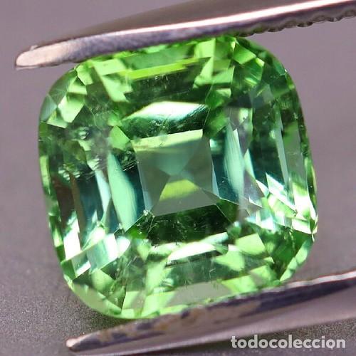 Coleccionismo de gemas: Cuprian Turmalina 2.36 CT, Ne&oacute;n Verde, Certificado (GIL)