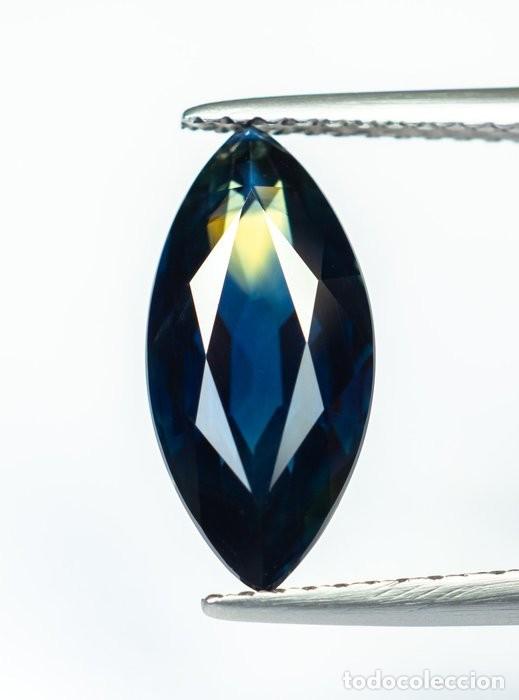 Coleccionismo de gemas: Zafiro 3.25 CT, Azul, verdoso profundo, Certificado