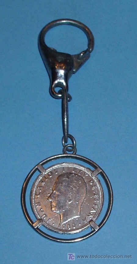 Coleccionismo de llaveros: LLAVERO REPLICA DE MONEDA DE 100 PESETAS - Foto 1