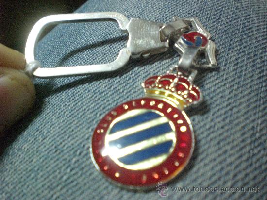 Sammlung von Schl&uuml;sselanh&auml;ngern: Llavero de plata Real Club Deportivo Espanyol Espa&ntilde;ol escudo anterior