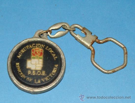 Sammlung von Schl&uuml;sselanh&auml;ngern: LLAVERO POL&Iacute;TICO / SINDICAL. PSOE POR RINC&Oacute;N DE LA VICTORIA, M&Aacute;LAGA.