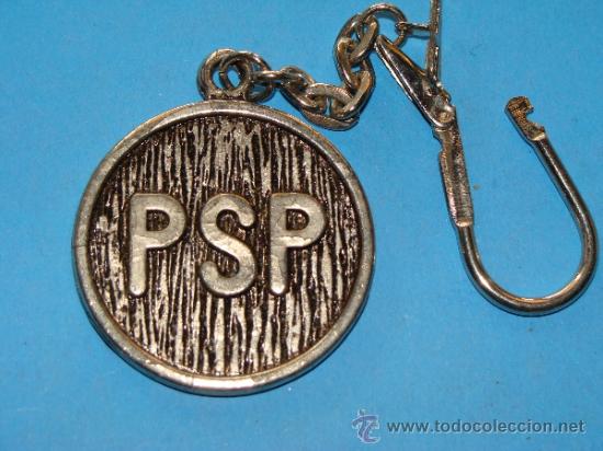 Collection of Keychains: LLAVERO POL&Iacute;TICO / SINDICAL. PSP PARTIDO SOCIALISTA POPULAR. A&Ntilde;OS 70.