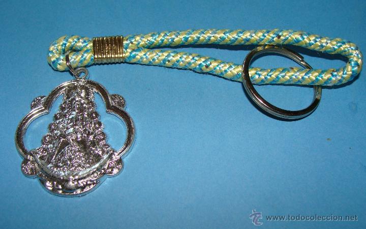 Coleccionismo de llaveros: LLAVERO MEDALLA DE LA VIRGEN DEL ROC&Iacute;O. CON CORD&Oacute;N - Foto 1
