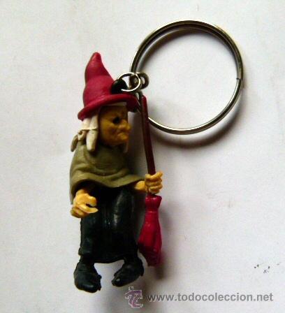Coleccionismo de llaveros: llavero vintage de una bruja a&ntilde;os 60, cuentos de hadas de Hansel y Gretel, mide 6,5 cm