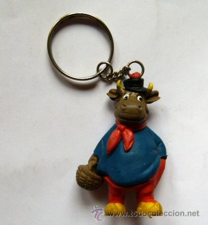 Coleccionismo de llaveros: llavero Boer Os (el Toro Granjero) personaje Flipje de Tiel de la marca holandesa De Betuwe a&ntilde;os 60