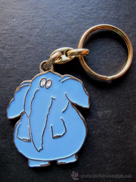 Coleccionismo de llaveros: Llavero antiguo elefante azul - Foto 1