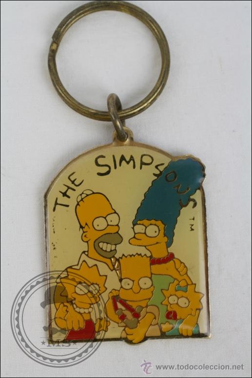 Colecionismo de porta-chaves: Llavero Oficial de la Familia Simpson / The Simpsons - Metal - A&ntilde;os 90 - Medidas 4 x 5 Cm