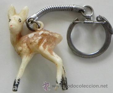 Coleccionismo de llaveros: LLAVERO CERVATILLO &iquest; BAMBI ? FIGURA D PL&Aacute;STICO ANTIGUO &iquest;PERSONAJE DE CUENTO Y PEL&Iacute;CULA WALT DISNEY ?