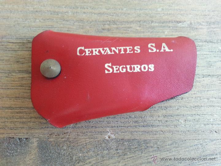 Coleccionismo de llaveros: ANTIGUO LLAVERO DE CUERO DE LA DESAPARECIDA COMPA&Ntilde;IA DE SEGUROS CERVANTES