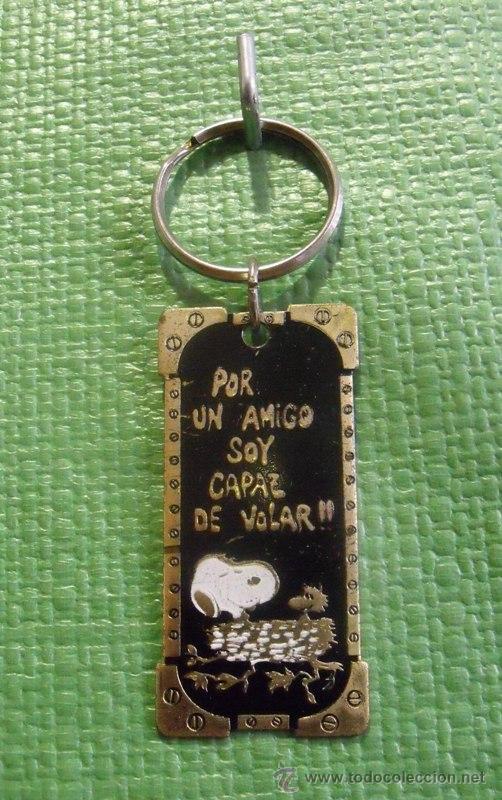 Coleccionismo de llaveros: Llavero Met&aacute;lico Snoopy y Emilio (Woodstock) - Por un amigo soy capaz de volar