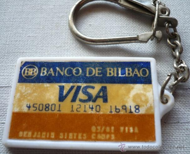 Colecionismo de porta-chaves: LLAVERO TARGETA VISA BANCO BILBAO. MINIATURA