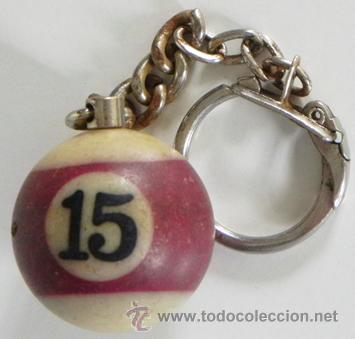 Coleccionismo de llaveros: LLAVERO BOLA DE BILLAR N&ordm; 15 BOLA MACIZA MINIATURA - N&Uacute;MERO 15 - DEPORTE -M&Aacute;S LLAVEROS EN OTRAS SECC