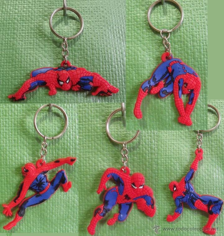Coleccionismo de llaveros: Lote 5 Llaveros Goma PVC de Spider-Man (Spiderman, Peter Parker)